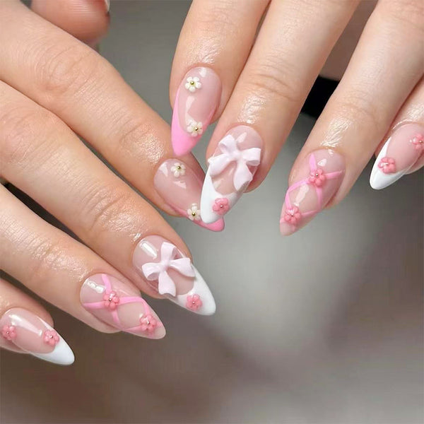 12 Sizes-24 Pcs Press On Nails C1038