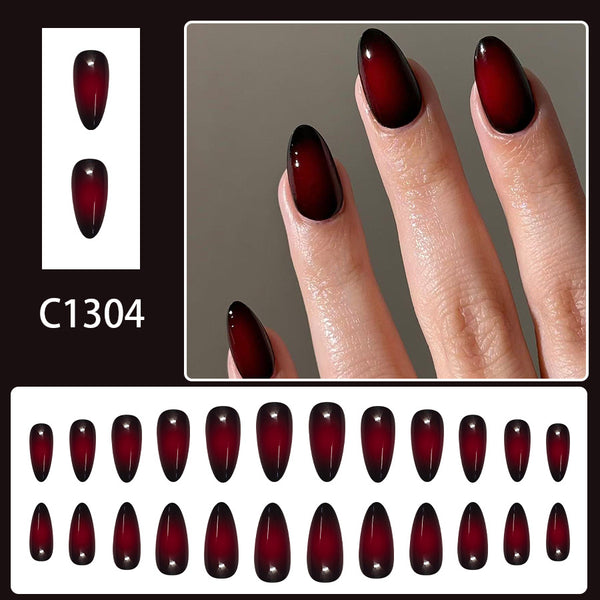 12 Sizes-24 Pcs Press On Nails C1304