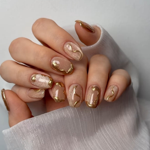 12 Sizes-24 Pcs Press On Nails JP4016