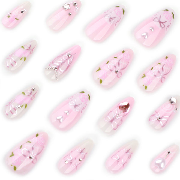 12 Sizes-24 Pcs Press On Nails JP3753