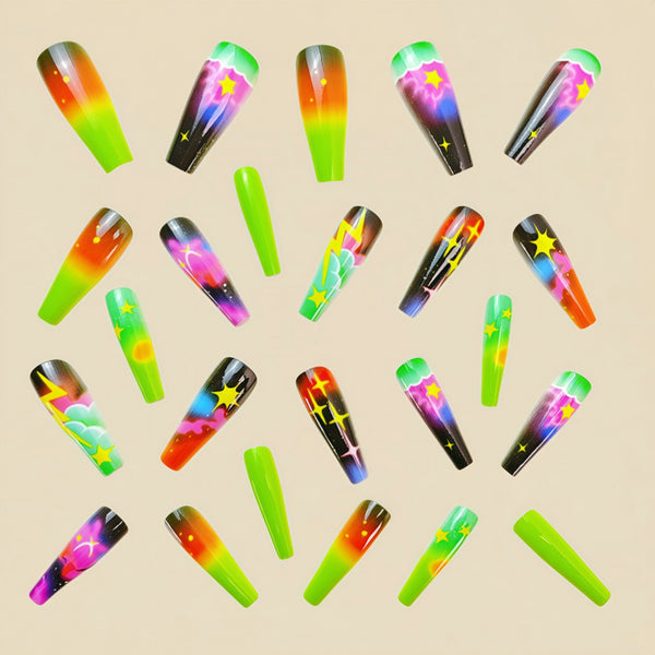 12 Sizes-24 Pcs Press On Nails Y612