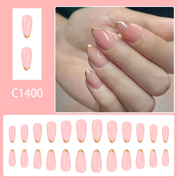 12 Sizes-24 Pcs Press On Nails C1400