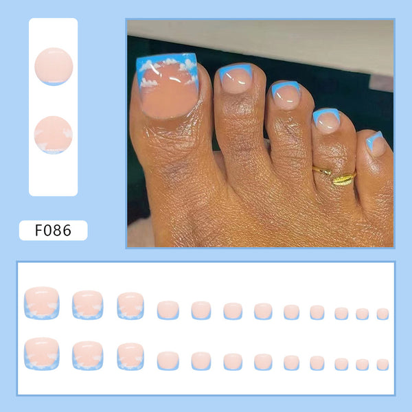 12 Sizes-24 Pcs Press On Nails F086
