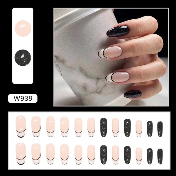 12 Sizes-24 Pcs Press On Nails W939