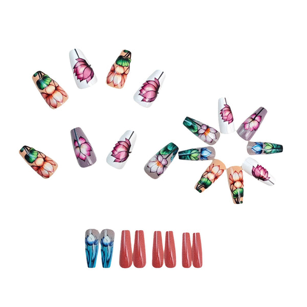 12 Sizes-24 Pcs Press On Nails Y1910