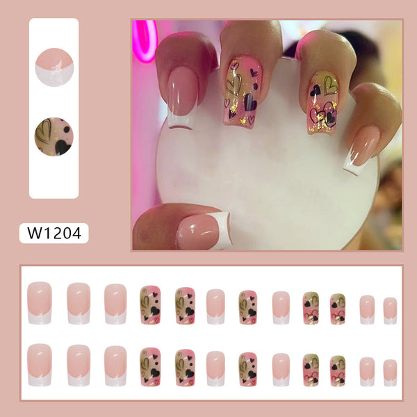 12 Sizes-24 Pcs Press On Nails W1204