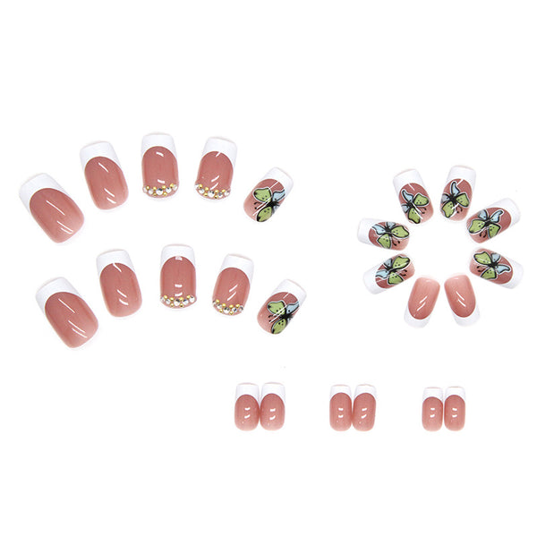 12 Sizes-24 Pcs Press On Nails Z414