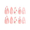 Almond Glossy Long Pink Press on Nails