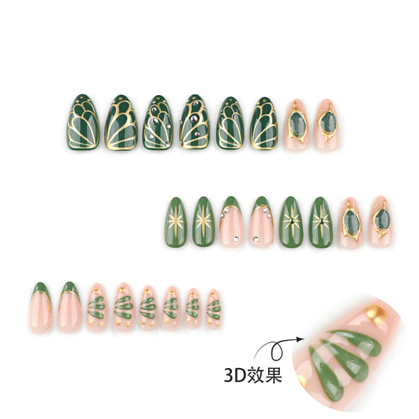 12 Sizes-24 Pcs Press On Nails JP3996