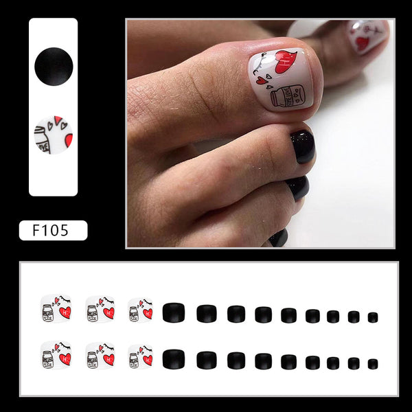 12 Sizes-24 Pcs Press On Nails F105