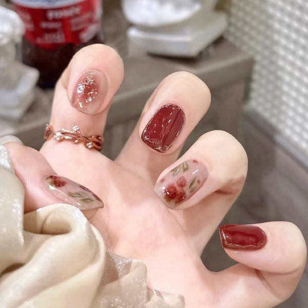 12 Sizes-24 Pcs Press On Nails R654