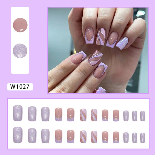 12 Sizes-24 Pcs Press On Nails W1027