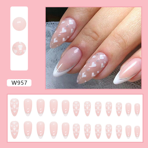 12 Sizes-24 Pcs Press On Nails W921