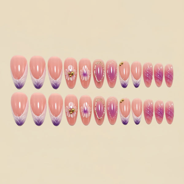 12 Sizes-24 Pcs Press On Nails Y1815