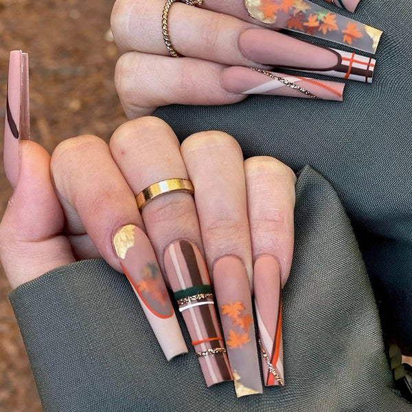 12 Sizes-24 Pcs Press On Nails W1411