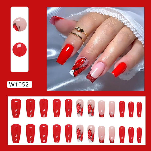 12 Sizes-24 Pcs Press On Nails W1052
