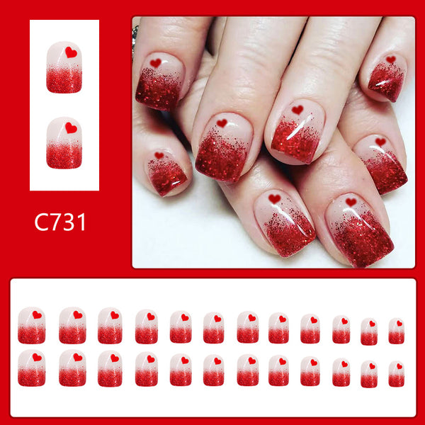 12 Sizes-24 Pcs Press On Nails C731