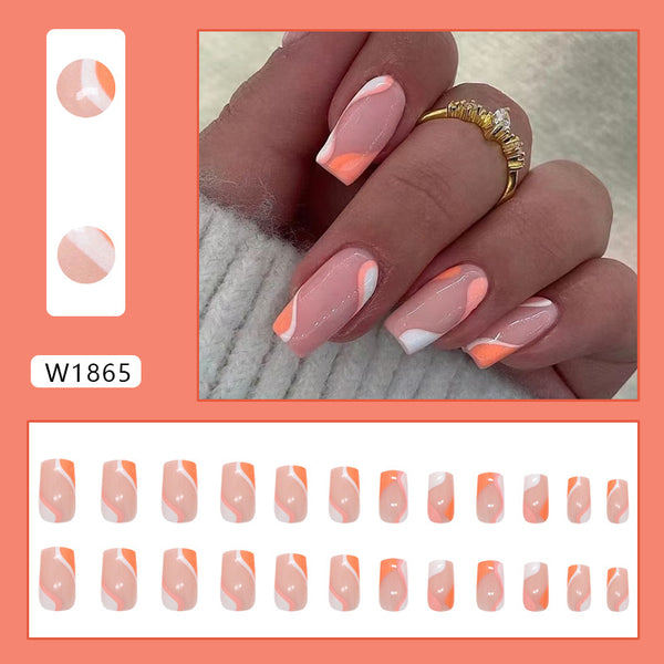 12 Sizes-24 Pcs Press On Nails W1865