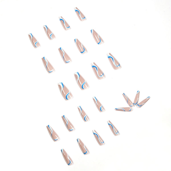12 Sizes-24 Pcs Press On Nails JP1094