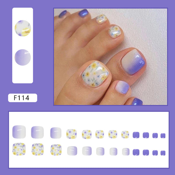 12 Sizes-24 Pcs Press On Nails F114