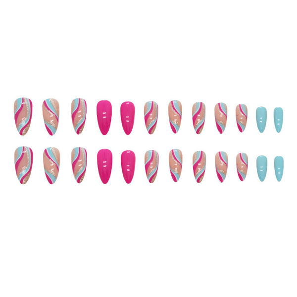 12 Sizes-24 Pcs Press On Nails Y114