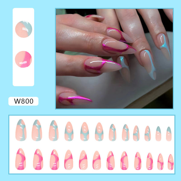 12 Sizes-24 Pcs Press On Nails W800