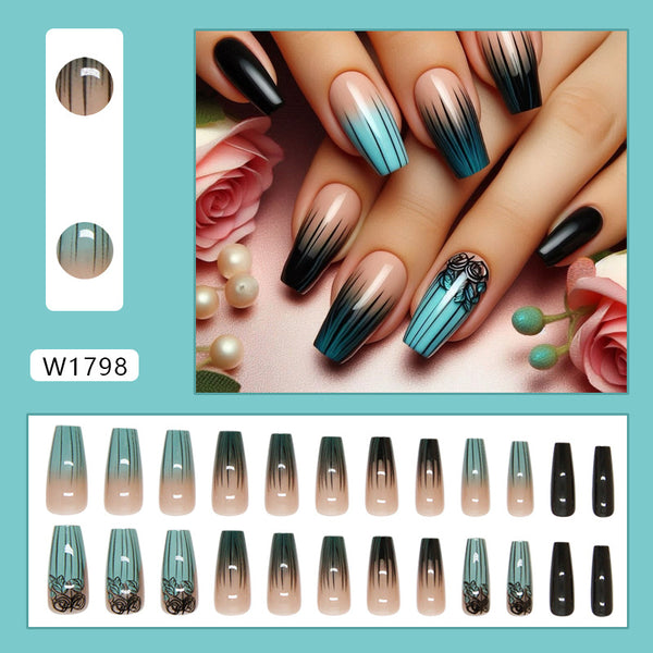12 Sizes-24 Pcs Press On Nails W1798