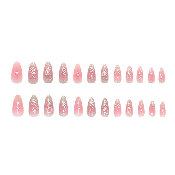 12 Sizes-24 Pcs Press On Nails Z1114