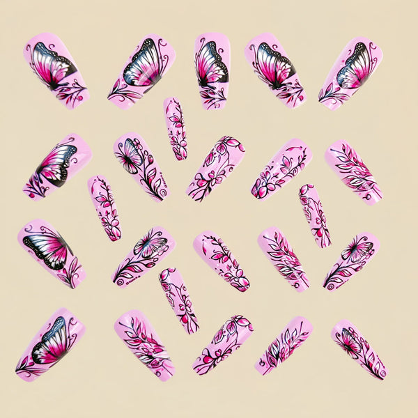 12 Sizes-24 Pcs Press On Nails Y908