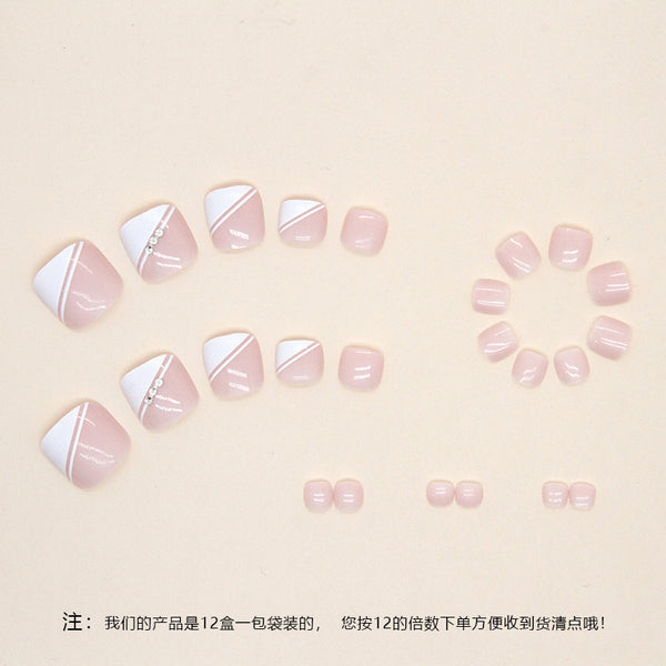 12 Sizes-24 Pcs Press On Nails F048