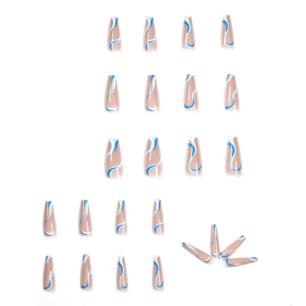 12 Sizes-24 Pcs Press On Nails JP1094