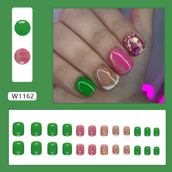 12 Sizes-24 Pcs Press On Nails W1162