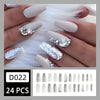 12 Sizes-24 Pcs Press On Nails D022