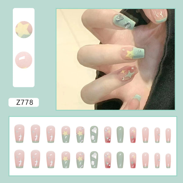 12 Sizes-24 Pcs Press On Nails Z778