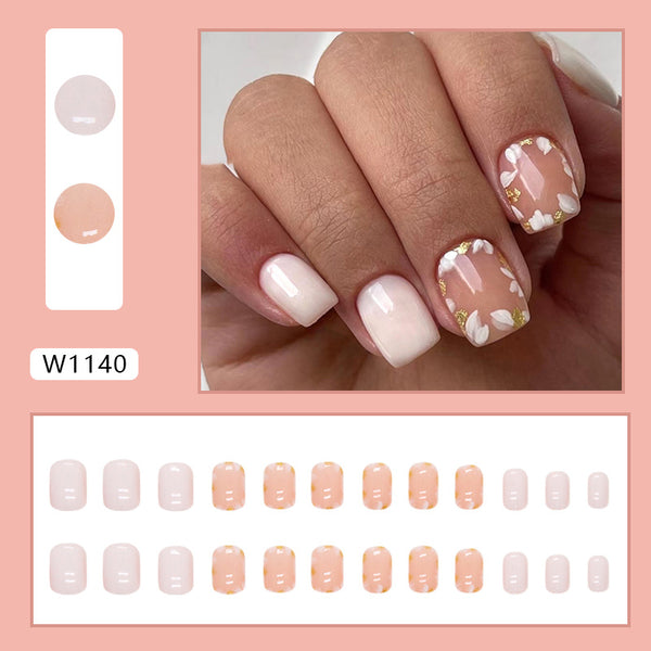 12 Sizes-24 Pcs Press On Nails W1140