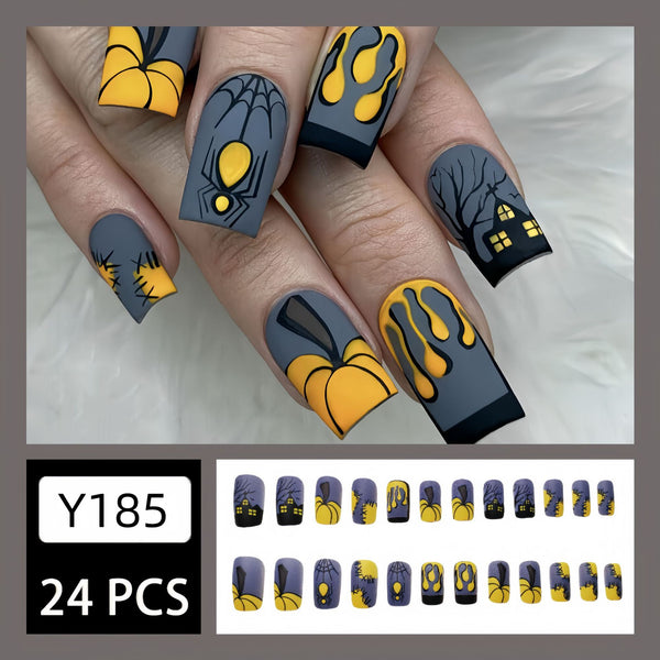 12 Sizes-24 Pcs Press On Nails Y185