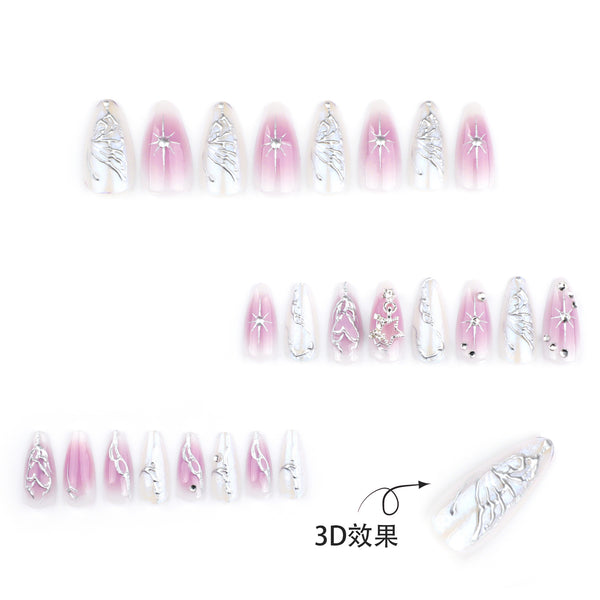 12 Sizes-24 Pcs Press On Nails JP3690