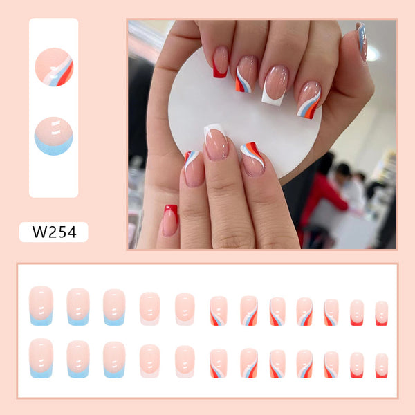 12 Sizes-24 Pcs Press On Nails W254