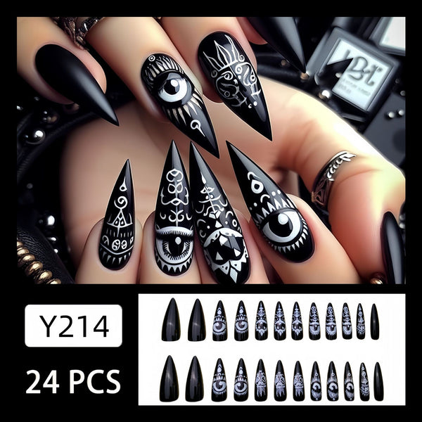 12 Sizes-24 Pcs Press On Nails Y214