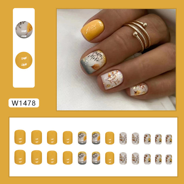 12 Sizes-24 Pcs Press On Nails W1478