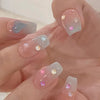 Blue Glossy Medium Press on Nails