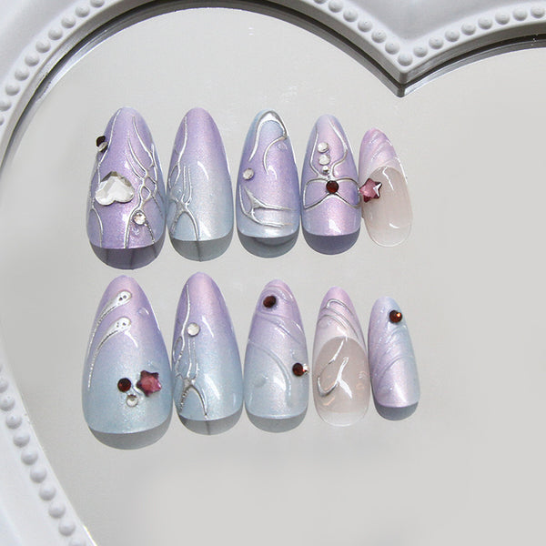 12 Sizes-24 Pcs Press On Nails Z972