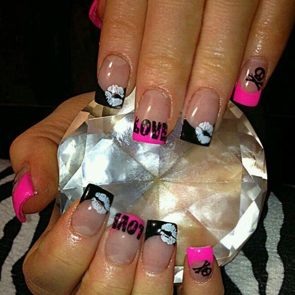12 Sizes-24 Pcs Press On Nails DL121