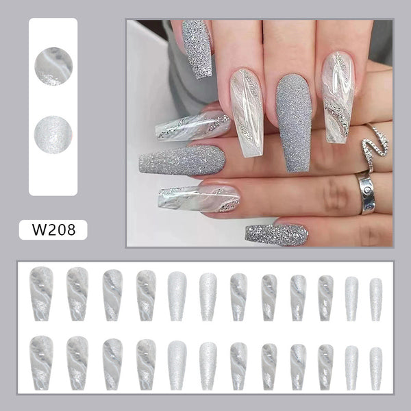 12 Sizes-24 Pcs Press On Nails W202