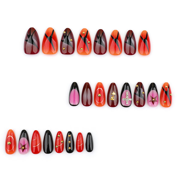 12 Sizes-24 Pcs Press On Nails JP3563