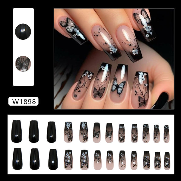 12 Sizes-24 Pcs Press On Nails W1898