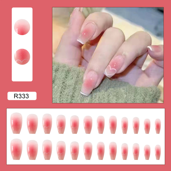 12 Sizes-24 Pcs Press On Nails R333