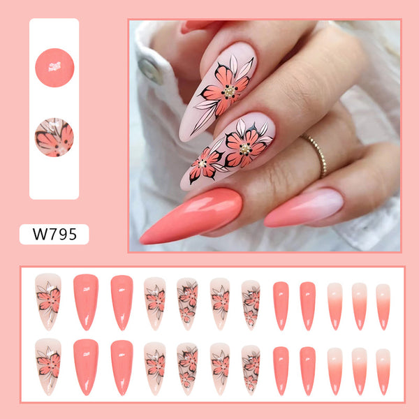 12 Sizes-24 Pcs Press On Nails W795