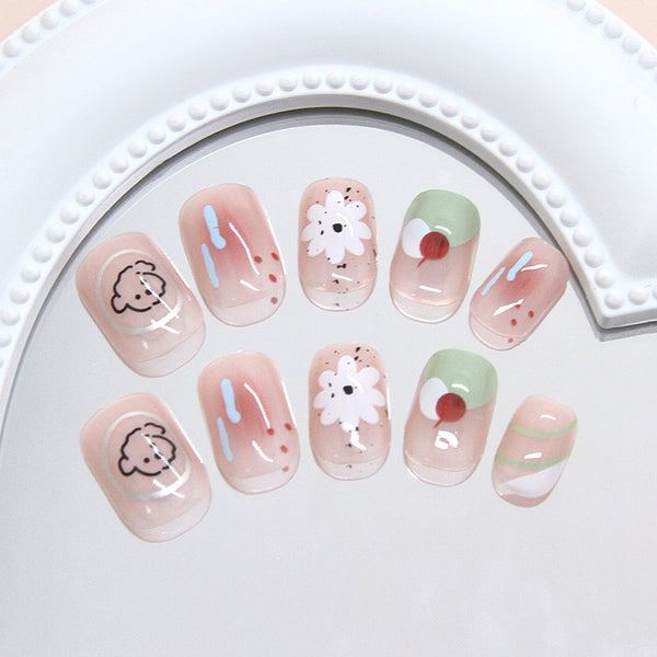 12 Sizes-24 Pcs Press On Nails R933