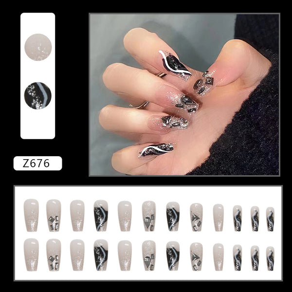 12 Sizes-24 Pcs Press On Nails Z676